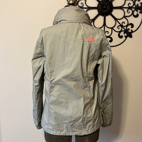 The North Face HyVent windbreaker/shell jacket, light grey/coral pink, Women's L - Picture 8 of 16